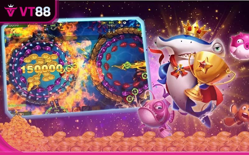 Giao diện bắn cá online tại VT88 với đồ họa đẹp mắt, âm thanh sống động